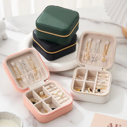 Mini Leather Square Jewellery Box