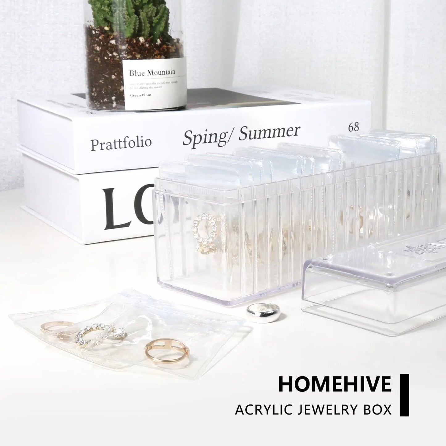 20 Pouch Portable Acrylic Jewelry Box Organizer