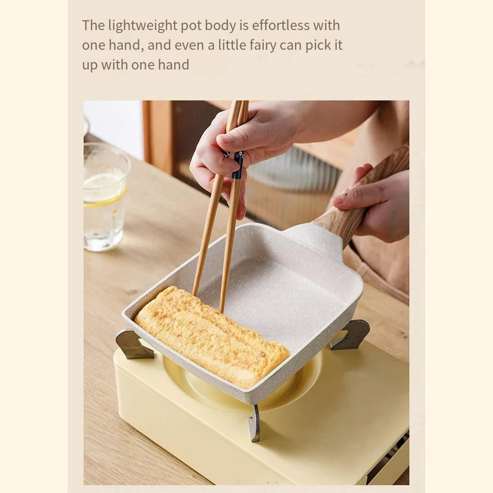 Signature Square Egg Pan – Premium Non Stick Frying Pan with Wooden Handle