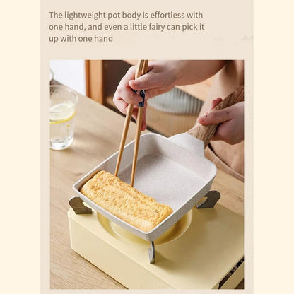 Signature Square Egg Pan – Premium Non Stick Frying Pan with Wooden Handle