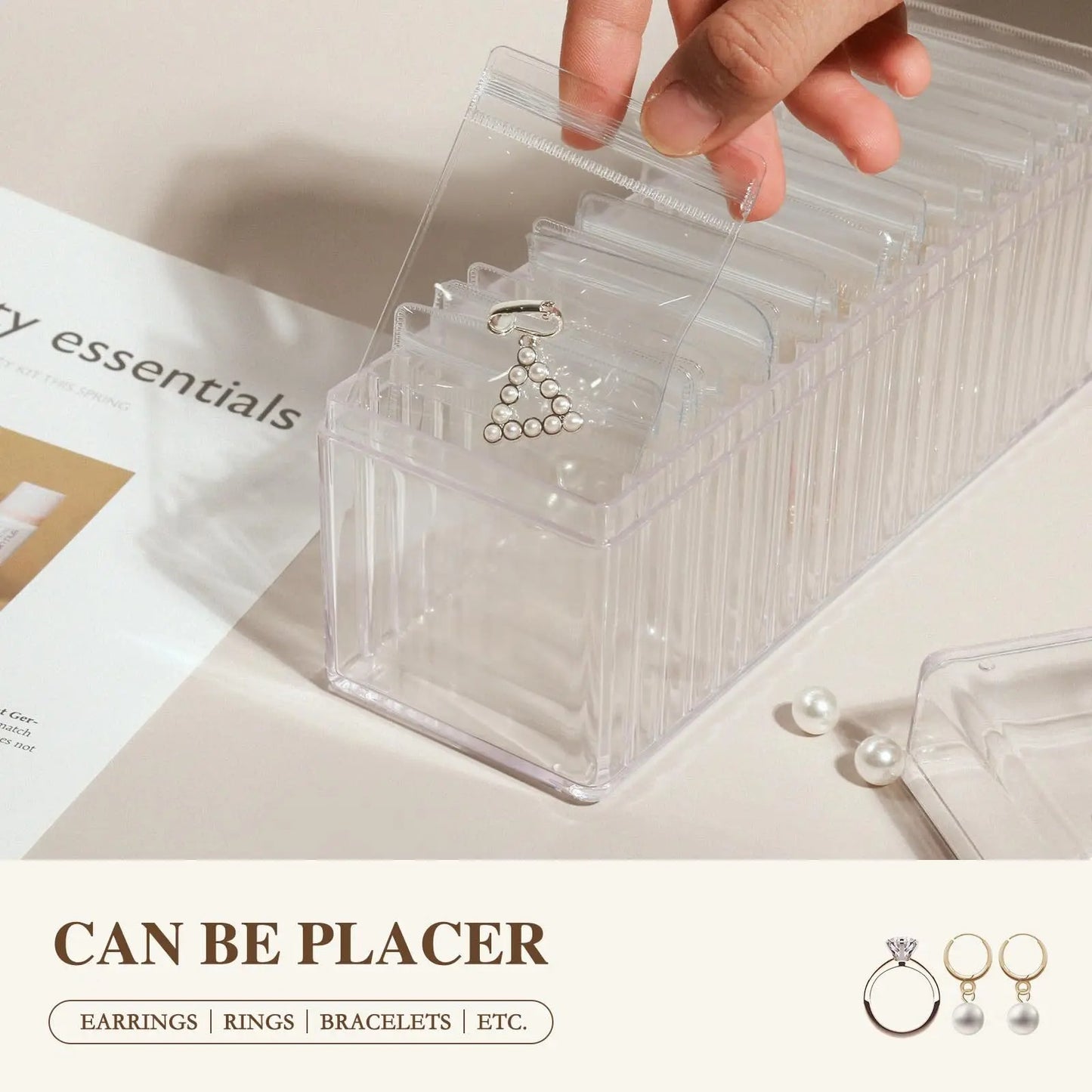 20 Pouch Portable Acrylic Jewelry Box Organizer