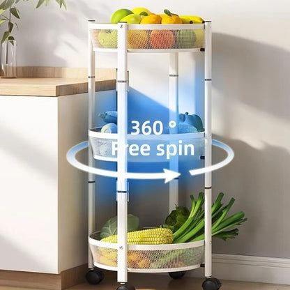 Three-Tier Foldable Kitchen Trolley