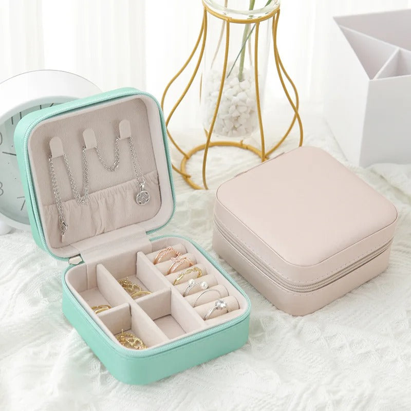 Mini Leather Square Jewellery Box