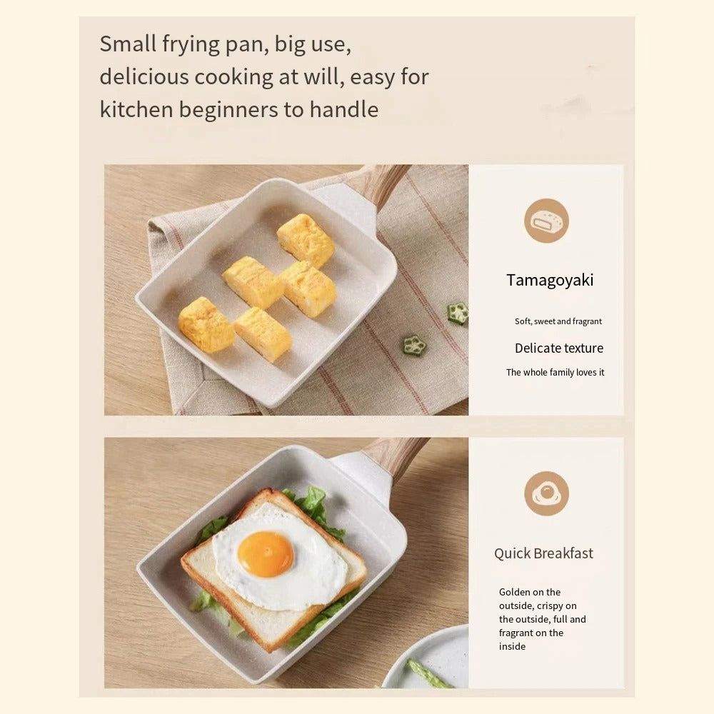Signature Square Egg Pan – Premium Non Stick Frying Pan with Wooden Handle