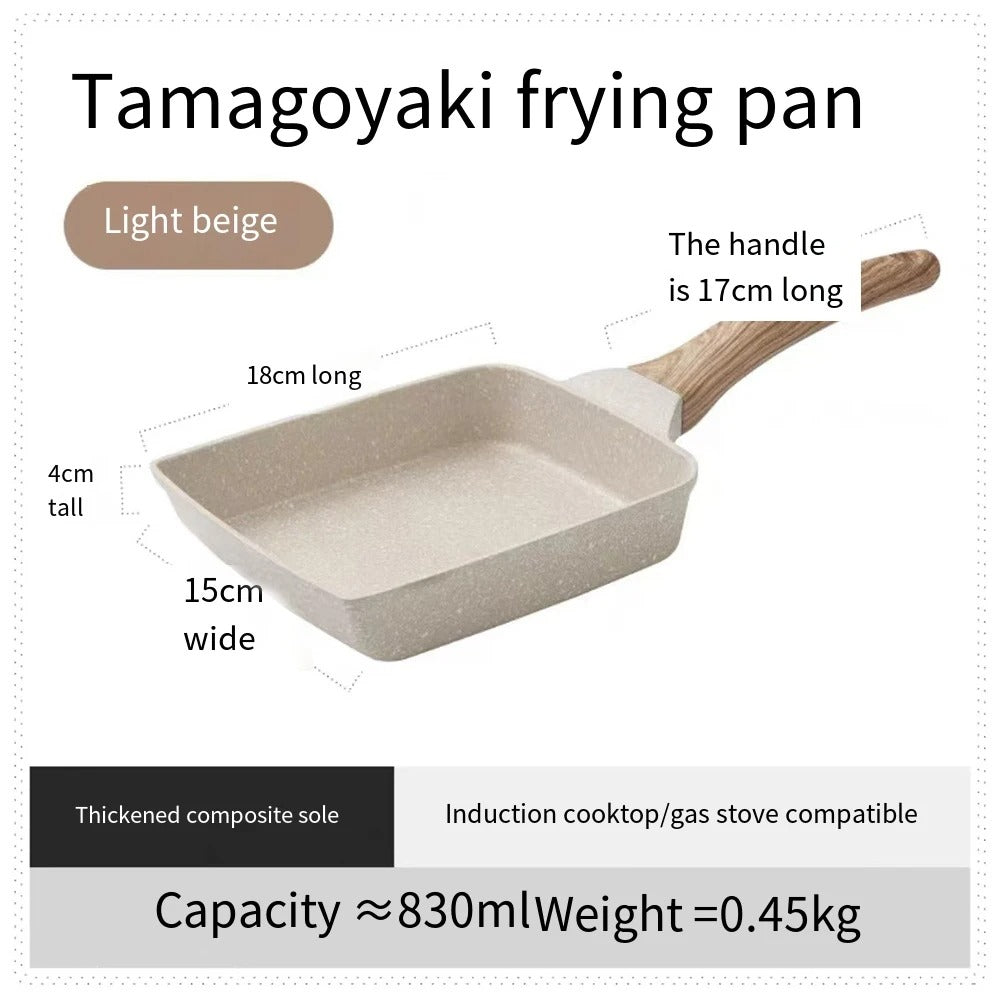 Signature Square Egg Pan – Premium Non Stick Frying Pan with Wooden Handle