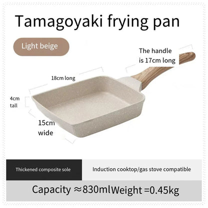 Signature Square Egg Pan – Premium Non Stick Frying Pan with Wooden Handle