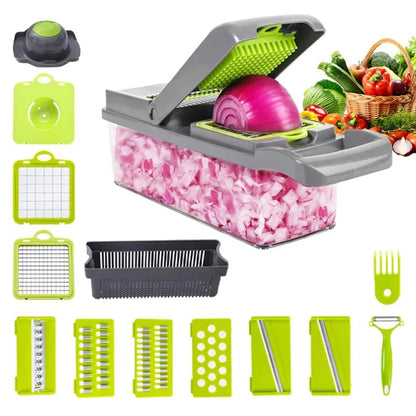 16 in 1 Multifunctional Vegetable Slicer Cutter with Storage Container