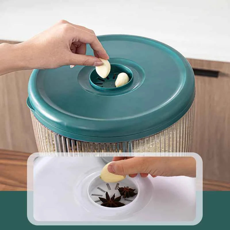 4 Partition Kitchen Cereal Storage Container with Easy Dispensing