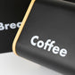 Luxury Matte Black Bread & Canister Set - Tea, Coffee, Sugar, Storage With Bamboo Lids