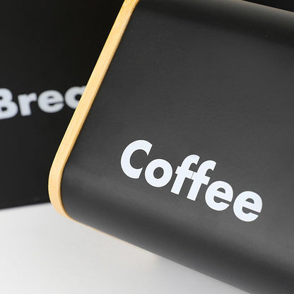 Luxury Matte Black Bread & Canister Set - Tea, Coffee, Sugar, Storage With Bamboo Lids