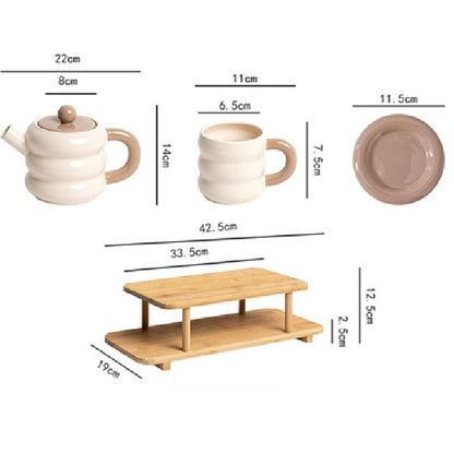 Vintage Inspired 13 Piece Ceramic Tea Set with Elegant Gift Box