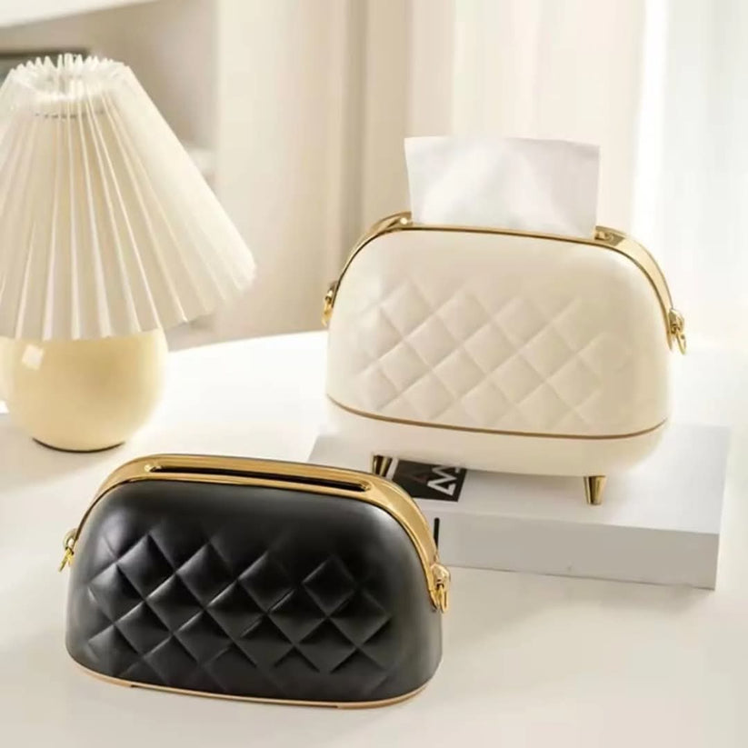 Handbag Style Tissue Box Elegant Leather Tissue Holder for Home