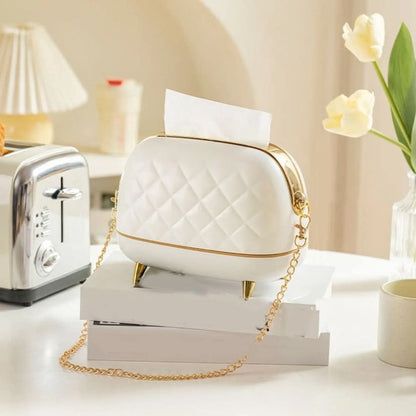 Handbag Style Tissue Box Elegant Leather Tissue Holder for Home