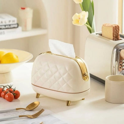 Handbag Style Tissue Box Elegant Leather Tissue Holder for Home