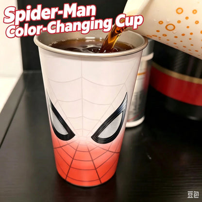 Creative Spider-Man Color Changing Water Cup – Thermal Reactive Tumbler Gift for Home Office Daily Use — 500ml