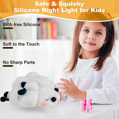 Sheep Silicone Night Light – Multicolour Bedside Lamp for Kids