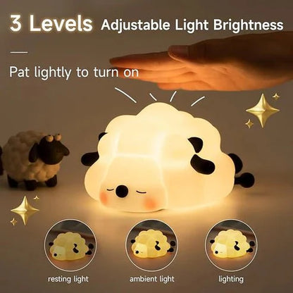 Sheep Silicone Night Light – Multicolour Bedside Lamp for Kids