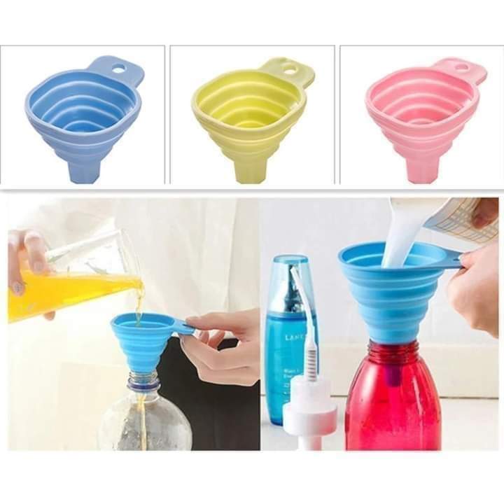 Foldable Silicone Kitchen Funnel for Bottles, Oil, Drinks and Easy Refilling