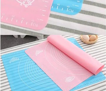 Silicone Roti & Pastry Mat with Measurements for Dough Rolling and Baking