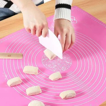 Silicone Roti & Pastry Mat with Measurements for Dough Rolling and Baking