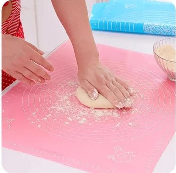 Silicone Roti & Pastry Mat with Measurements for Dough Rolling and Baking