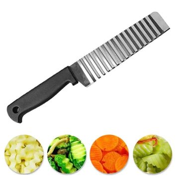 Professional Spiral Crinkle Knife for Decorative Vegetable and Potato Cuts