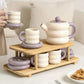 Vintage Inspired 13 Piece Ceramic Tea Set with Elegant Gift Box