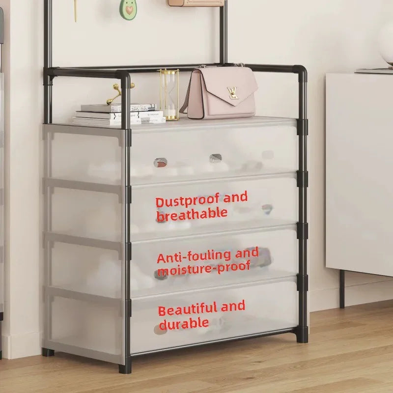 Multi-Functional Shoe and Coat Rack Wide Dustproof Organizer