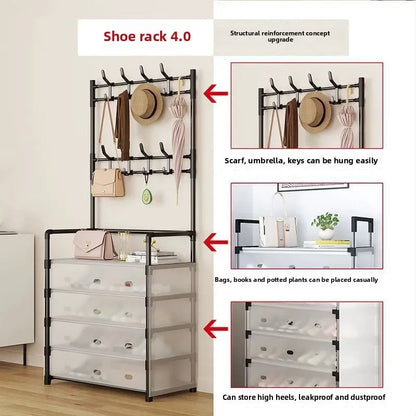 Multi-Functional Shoe and Coat Rack Wide Dustproof Organizer