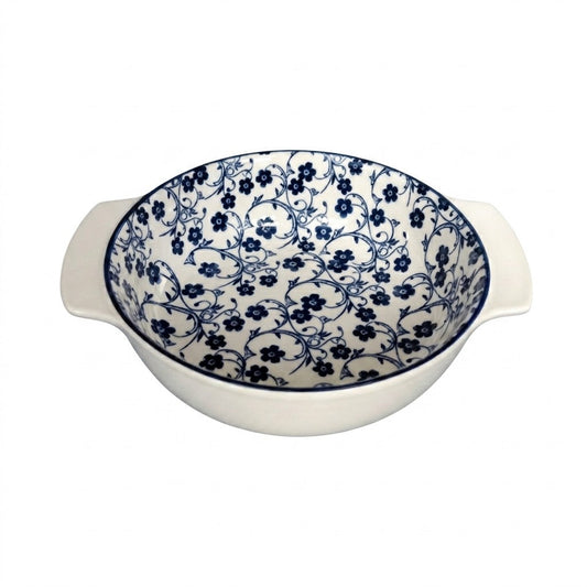 Danny Home Timeless 8-Inch Blueflower Ceramic Bakeware Dish for Cakes, Brownies & Pastries